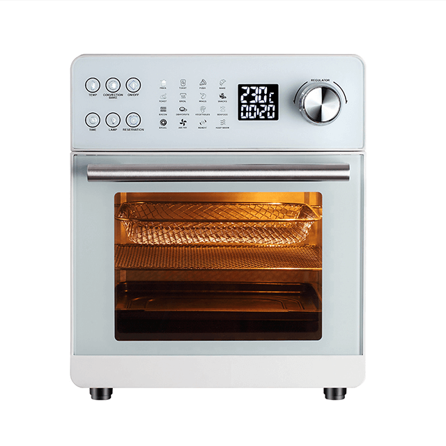 Forno de fritadeira de ar branco com controle fácil de vidro duplo