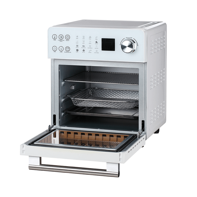 Forno de fritadeira de ar branco com controle fácil de vidro duplo